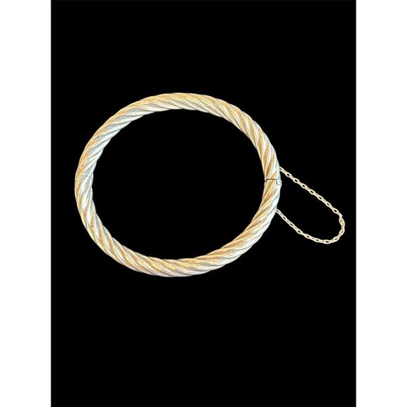 Sterling Silver 7” Cable Twist Bangle Bracelet 6.5mm Wide 17.65g 925 - Picture 1 of 8